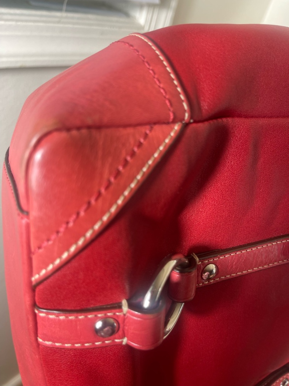 Vintage Y2K shoulder red tote bag - Picture 10 of 10